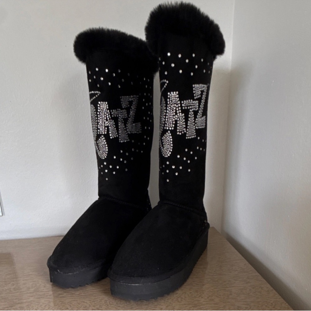 Dolls Kill x Bratz Black Faux Fur-Lined Women's Boots - Picture 2 of 5